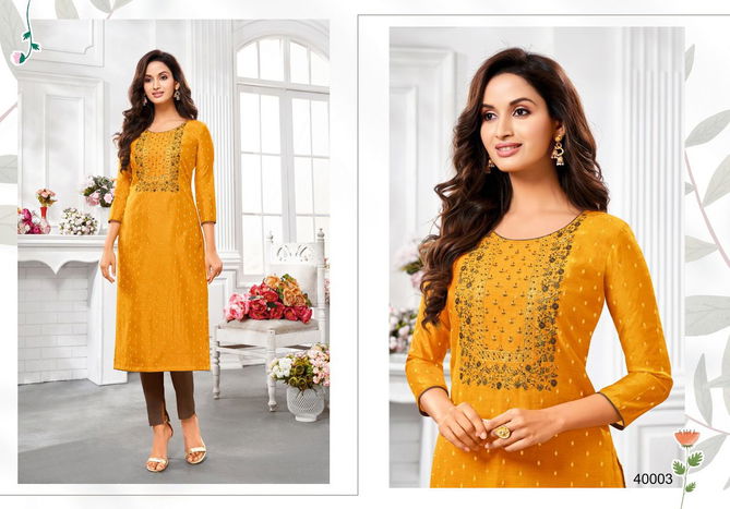 Kapil Trendz Amory 6 New Exclusive Wear Silk Designer Fancy Kurtis Collection